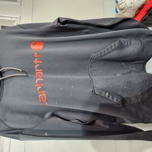 Carhartt Gray Hoodie with Red Logo